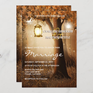 Rustic Autumn Fall Wedding Invitation