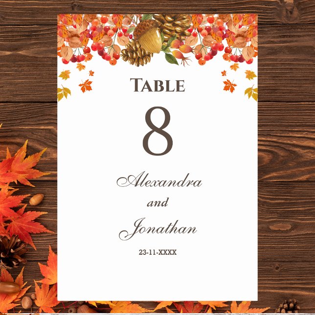 Rustic Autumn Fall Wedding  Table Number (Creator Uploaded)