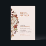 Rustic Autumn Floral Bridal Shower Invitation<br><div class="desc">Celebrate your special day with this stylish bridal shower invitation. This design features a fall flower bouquet with a brown & pink colour theme. This wedding shower invitation will be perfect for an Autumn/Fall theme party. More invitations and party supplies are available at my shop BaraBomWedding.</div>