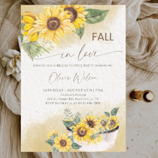 Rustic Autumn Floral Bride to Be Party Invitation