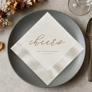 Rustic Autumn Floral Fall in Love Bridal Shower Napkin