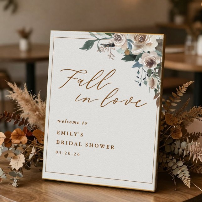 Rustic Autumn Floral Fall in Love Welcome Poster (Creator Uploaded)