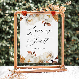 Rustic Autumn Floral Love is Sweet Favour Sign
