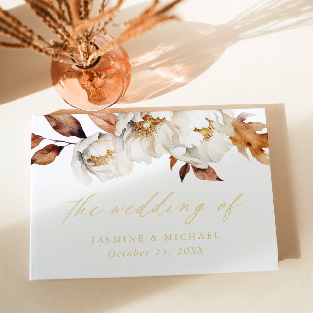 Rustic Autumn Floral Photo Wedding Guest Book (Creator Uploaded)