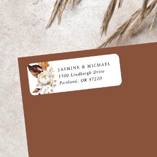 Rustic Autumn Floral Return Address Label
