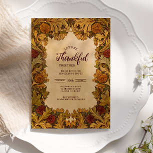 Rustic Autumn Floral Thanksgiving Celebration Invitation
