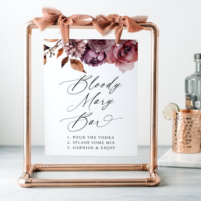 Rustic Autumn Floral Wedding Bloody Mary Bar Sign (Creator Uploaded)