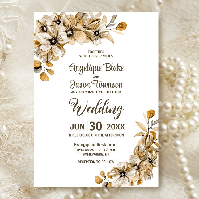 Rustic Autumn Floral Wedding Invitation (Creator Uploaded)