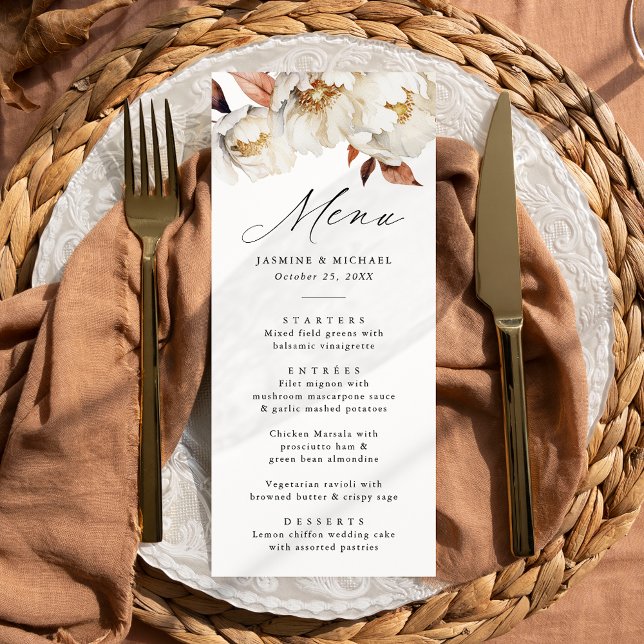 Rustic Autumn Floral Wedding Menu (Creator Uploaded)