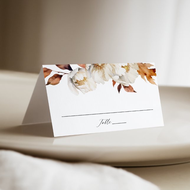 Rustic Autumn Floral Wedding Place Card (Creator Uploaded)