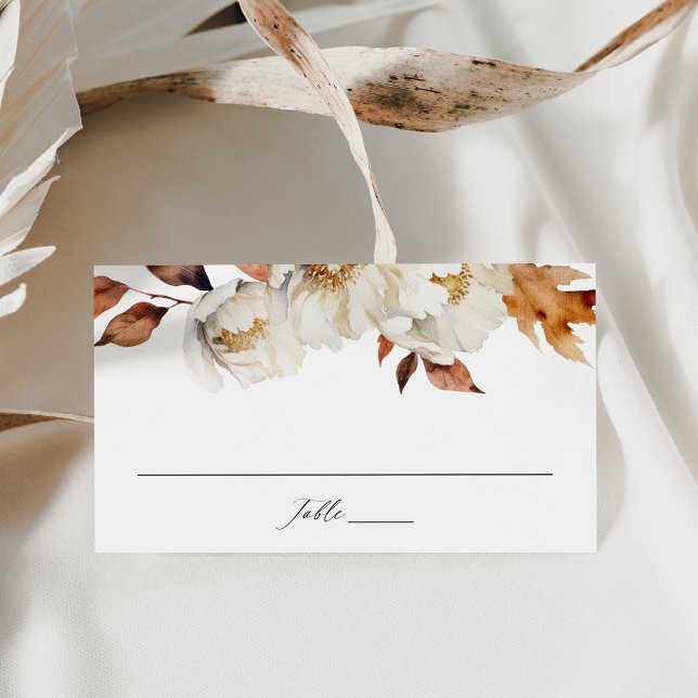 Rustic Autumn Floral Wedding Place Card (Creator Uploaded)