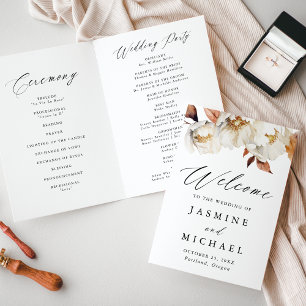 Rustic Autumn Floral Wedding Program