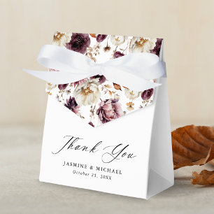 Rustic Autumn Floral Wedding Thank You Favour Box