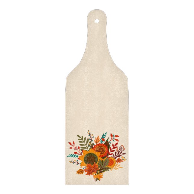 Rustic Autumn Flowers Cutting Board (Front)