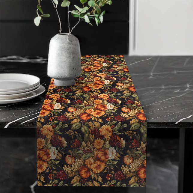 Rustic Autumn Flowers & Pumpkins Runner (Rustic Autumn Flowers & Pumpkins Runner)