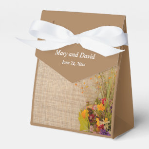 Rustic Autumn Flowers Wedding Favour Box