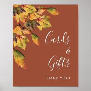 Rustic Autumn Foliage Fall Wedding Cards & Gifts Poster