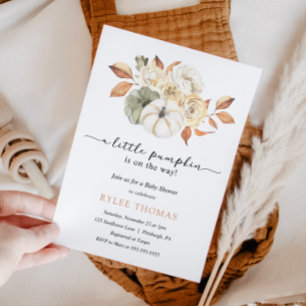 Rustic Autumn Foliage Pumpkin Autumn Baby Shower Invitation