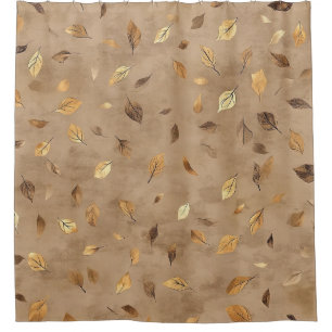 Rustic Autumn Foliage - Soft Yellowish Brown Shade Shower Curtain