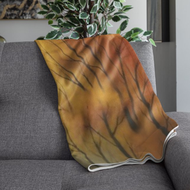 Rustic Autumn Forest - Fall Watercolor  Fleece Blanket (Creator Uploaded)
