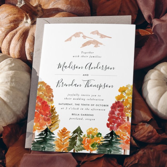 Rustic Autumn Forest Fall Wedding Invitation (Creator Uploaded)