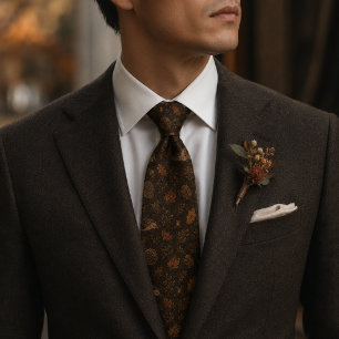 Rustic Autumn Forest Wildlife Woodland Hedgehog Tie