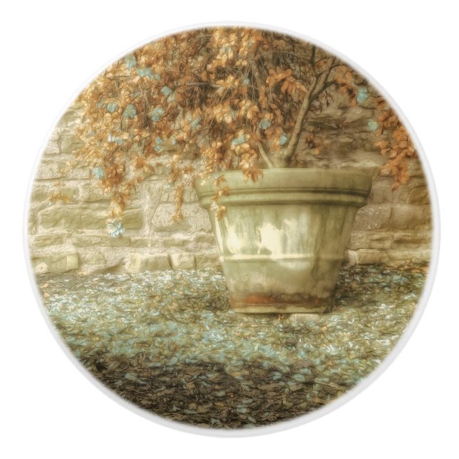 Rustic Autumn Garden Ceramic Knob (Front)