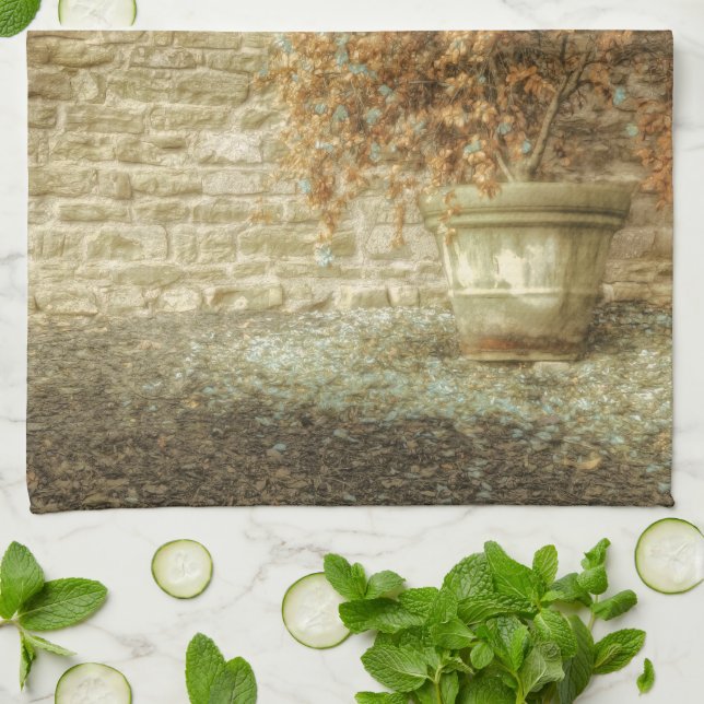 Rustic Autumn Garden Tea Towel (Folded)