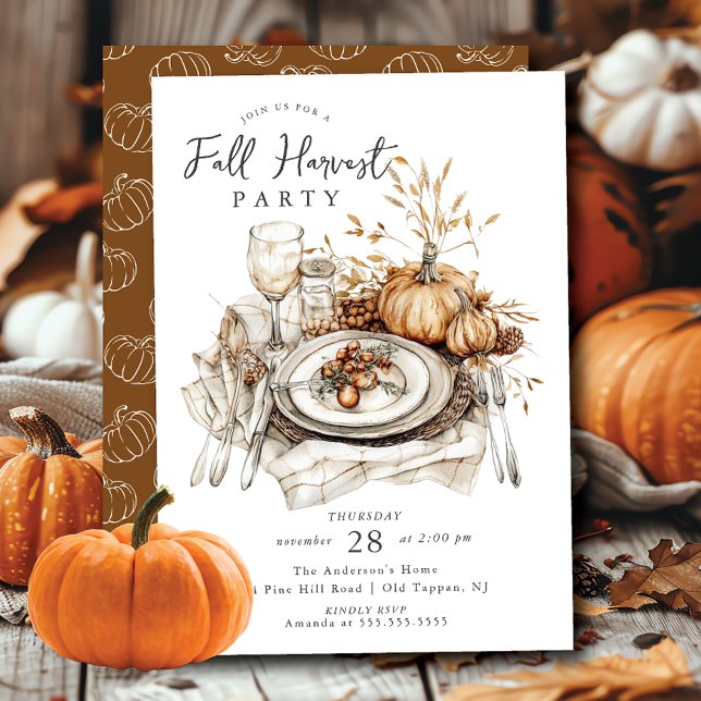 Rustic Autumn Gathering Thanksgiving Invitation (Creator Uploaded)