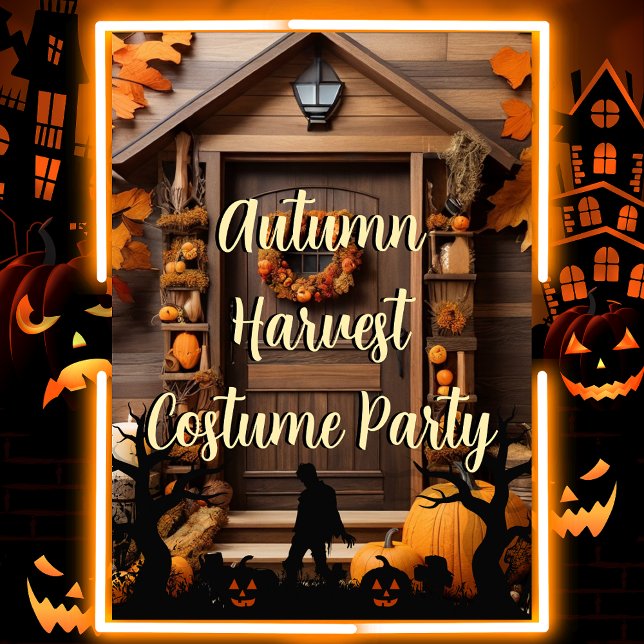 Rustic Autumn Harvest Farmhouse Costume Party  Invitation (Creator Uploaded)