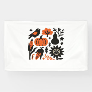 Rustic Autumn Harvest Folk Classic T-Shirt Banner