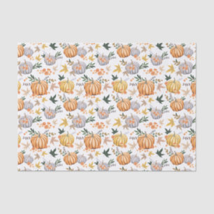 Rustic Autumn Harvest Pumpkin Pattern Thanksgiving Tissue Paper