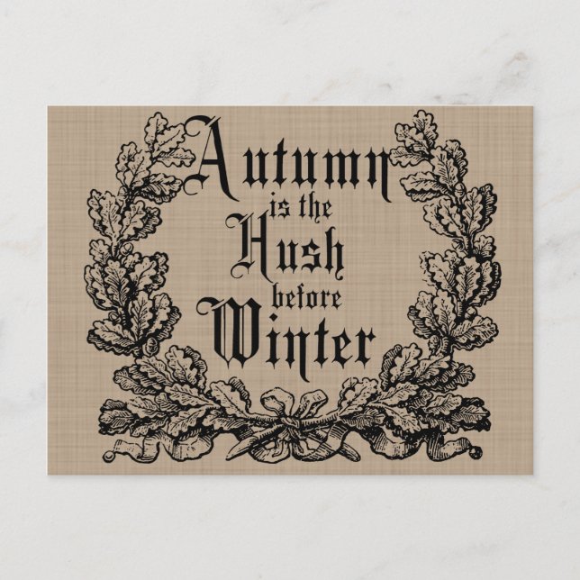 Rustic Autumn Harvest Sayings Postcard (Front)