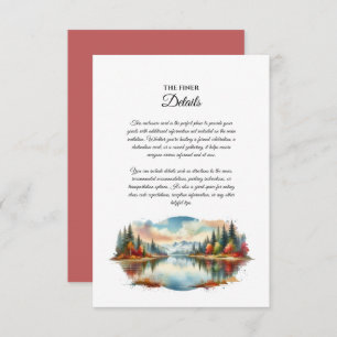 Rustic Autumn Lakeside Forest Wedding Enclosure Card