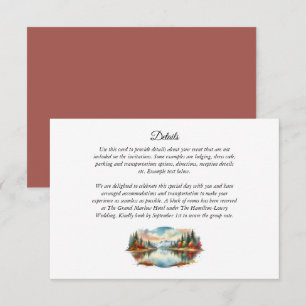 Rustic Autumn Lakeside Forest Wedding Enclosure Card