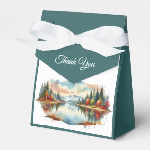 Rustic Autumn Lakeside Forest Wedding Favour Box