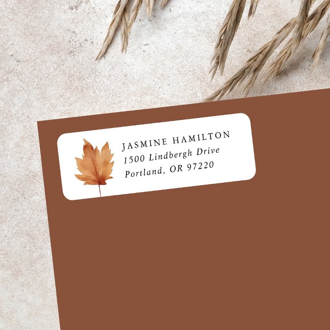 Rustic Autumn Leaf Return Address Label (Creator Uploaded)