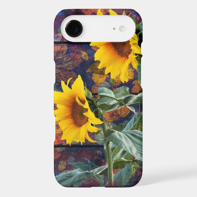Rustic Autumn Leaves and Sunflowers Case-Mate iPhone Case (Back)