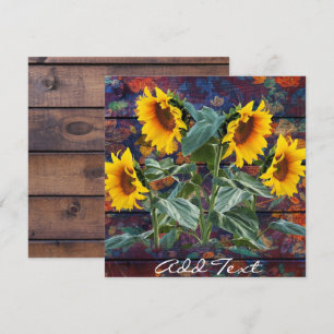 Rustic Autumn Leaves and Sunflowers Save The Date