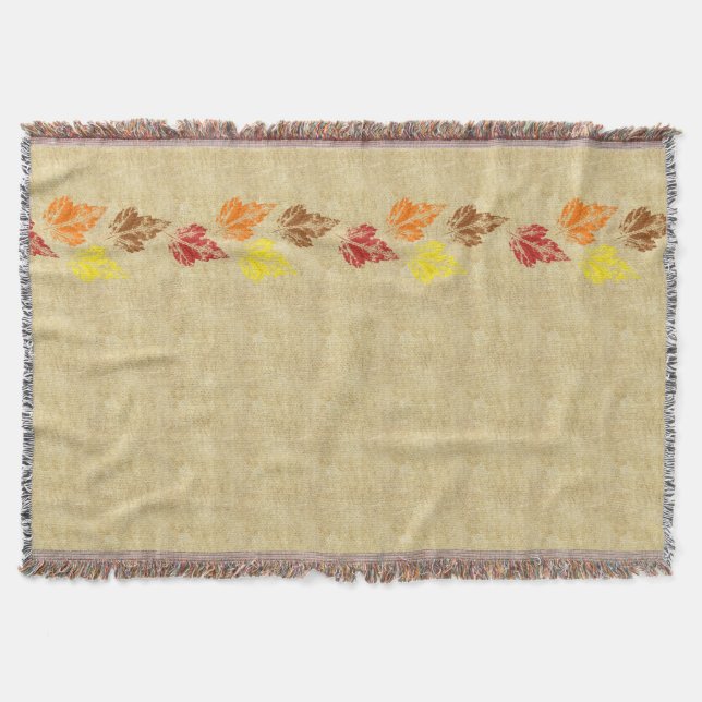 Rustic Autumn Leaves Blanket (Front)
