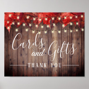 Rustic Autumn Leaves Fall Wedding Cards and Gifts Poster