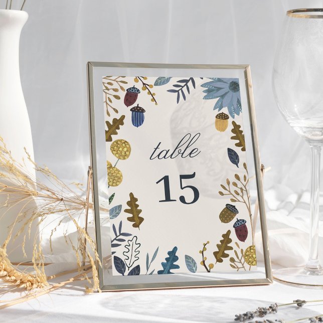 Rustic autumn leaves fall wedding table number (Rustic autumn leaves fall wedding table number)