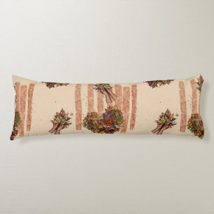 Rustic Autumn Leaves Heart Pattern – Fall Vibes Body Cushion