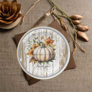 Rustic Autumn Leaves Little Pumpkin Baby Shower  Paper Plate