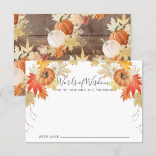 Rustic Autumn Leaves Pumpkins Words of Wisdom Invitation