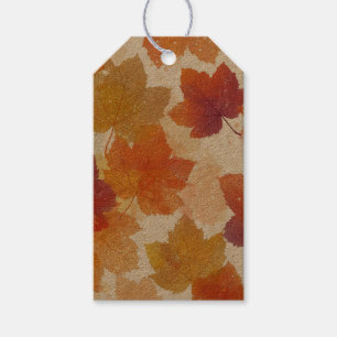 Rustic Autumn Leaves Tag Fall Leaf Pattern