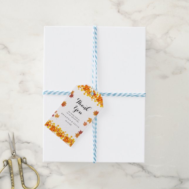 Rustic Autumn Leaves Wedding Gift Tags (With Twine)