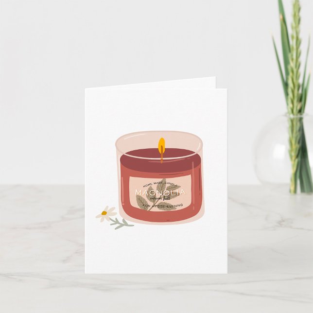 Rustic Autumn Magnolia Candle  Card (Creator Uploaded)