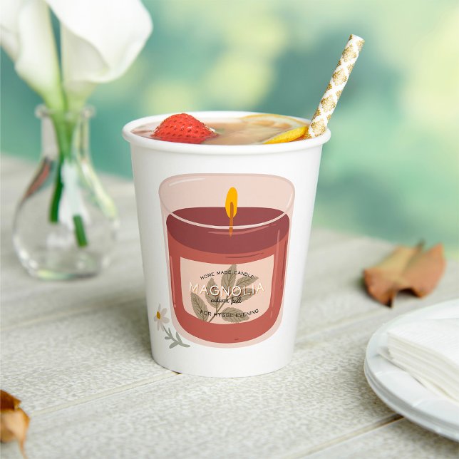 Rustic Autumn Magnolia Candle  Paper Cups (Creator Uploaded)