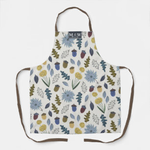 Rustic autumn monogram fall wedding throw pillow apron